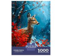 Rompecabezas para Adolescentes De 1000 Piezas Cold Deer in Cherry Tree Rompecabezas para Adolescentes Juego Práctico Desafío Difícil Desafiante De Completar 70x50cm/1000pcs
