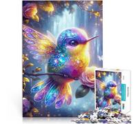 Rompecabezas para Adolescentes de 1000 Piezas Colibrí con Piedra Preciosa Actividad Familiar Decoración hogar 38x26cm