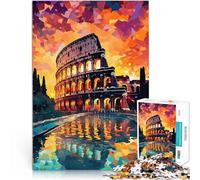 Rompecabezas para Adolescentes de 1000 Piezas Coliseo de Roma Juguetes de Entretenimiento Familiar Mejorar el Amor Entre Parejas 38x26cm