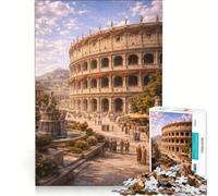 Rompecabezas para Adolescentes de 1000 Piezas: Coliseo Romano, Juego práctico, difícil y desafiante, Regalo Ideal para los más pequeños 38x26cm