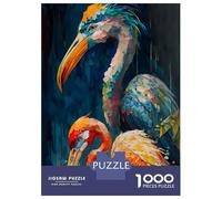 Rompecabezas para Adolescentes De 1000 Piezas Colored Flamingo Duo Rompecabezas para Adultos Juegos Relajantes Regalos para Mujeres Ayuda A Ejercitar El Cerebro 52x38cm/1000pcs