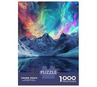 Rompecabezas Para Adolescentes De 1000 Piezas Colorful Aurora Mountain Reflections Rompecabezas Para Adultos Juguete Decoración De Pared Mejora La Memoria Regalos De Cumpleaños Y Únicos 38x26cm/1000pc