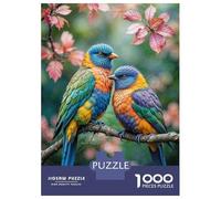 Rompecabezas para Adolescentes De 1000 Piezas Colorful Birds on Branch-2 Rompecabezas para Adultos Juego Práctico Que Mejora La Memoria Interacción Entre Padres E Hijos 38x26cm/1000pcs