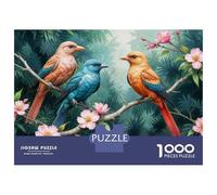 Rompecabezas para Adolescentes De 1000 Piezas Colorful Birds on Branches Rompecabezas para Adultos Juguetes Antiestrés Decoración De Pared Interacción Entre Padres E Hijos 52x38cm/1000pcs