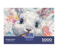 Rompecabezas para Adolescentes De 1000 Piezas Colorful Bunny with Carrot Rompecabezas para Adultos Juego De Ingenio Patrón De Ensamblaje Cumpleaños Y Navidad 70x50cm/1000pcs