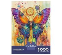 Rompecabezas para Adolescentes De 1000 Piezas Colorful Butterfly Watercolor Rompecabezas para Adultos Juegos Familiares Alivia El Estrés Regalos De Cumpleaños Y Únicos 70x50cm/1000pcs
