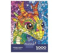 Rompecabezas para Adolescentes De 1000 Piezas Colorful Dragon Mosaic Portrait Rompecabezas para Adolescentes Juegos Relajantes Carrera De Velocidad De Manos 70x50cm/1000pcs