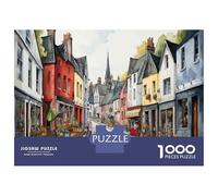 Rompecabezas para Adolescentes De 1000 Piezas Colorful European Village Street Scene Rompecabezas para Adultos Juegos Relajantes Análisis Y Lógica Difícil Y Desafiante 70x50cm/1000pcs