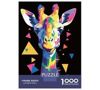 Rompecabezas para Adolescentes De 1000 Piezas Colorful Geometric Giraffe Portrait Rompecabezas para Adultos Juegos Familiares Análisis Y Lógica Cumpleaños Y Navidad 38x26cm/1000pcs