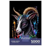 Rompecabezas para Adolescentes De 1000 Piezas Colorful Goat Wall Art Print Rompecabezas para Adultos Juegos Relajantes para La Diversión Familiar 38x26cm/1000pcs