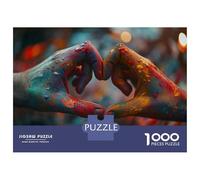 Rompecabezas para Adolescentes De 1000 Piezas Colorful Hands Heart Shape-1 Rompecabezas para Adultos Juegos Relajantes para La Diversión Familiar 38x26cm/1000pcs