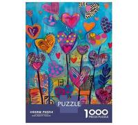 Rompecabezas para Adolescentes De 1000 Piezas Colorful Heart Painting-2 Rompecabezas para Adultos Juego Familiar Regalos para Mujeres Cumpleaños Y Navidad 52x38cm/1000pcs