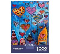 Rompecabezas para Adolescentes De 1000 Piezas Colorful Heart Trees Art Print Rompecabezas para Adultos Juego Familiar Difícil Difícil Cumpleaños Y Navidad 52x38cm/1000pcs