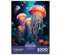 Rompecabezas para Adolescentes De 1000 Piezas Colorful Jellyfish Ocean Scene Rompecabezas para Adultos Juego Familiar Regalos para Mujeres Cumpleaños Y Navidad 70x50cm/1000pcs