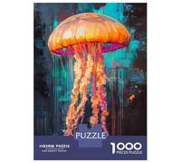 Rompecabezas para Adolescentes De 1000 Piezas Colorful Jellyfish Painting Art Rompecabezas para Adultos Juguetes DIY Pero Divertidos Y Humorísticos Regalos De Cumpleaños Y Únicos 38x26cm/1000pcs