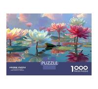 Rompecabezas para Adolescentes De 1000 Piezas Colorful Lotus Pond Reflections Rompecabezas para Adultos Juegos Relajantes Decoración Perfecta Cumpleaños Y Navidad 52x38cm/1000pcs