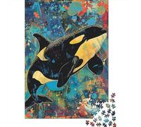 Rompecabezas para Adolescentes De 1000 Piezas Colorful Orca Whale Art Print Rompecabezas para Adultos Juegos Relajantes Desafío Difícil Cumpleaños Y Navidad 70x50cm/1000pcs