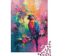 Rompecabezas para Adolescentes De 1000 Piezas Colorful Parrot Art Print-6 Rompecabezas para Adultos Juegos Relajantes Mejora La Memoria Desafiante De Completar 52x38cm/1000pcs