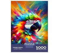 Rompecabezas para Adolescentes De 1000 Piezas Colorful Parrot Wall Art Print Rompecabezas DIY Juguetes Vacaciones En Casa Matar El Tiempo Cumpleaños Y Navidad 38x26cm/1000pcs