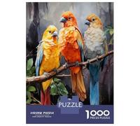 Rompecabezas para Adolescentes De 1000 Piezas Colorful Parrots on Branch Rompecabezas para Adultos Juego Familiar Regalos para Mujeres Cumpleaños Y Navidad 52x38cm/1000pcs