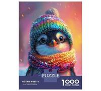 Rompecabezas para Adolescentes De 1000 Piezas Colorful Penguin Winter Hat Rompecabezas para Adultos Juego Familiar Difícil Difícil Cumpleaños Y Navidad 70x50cm/1000pcs