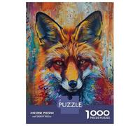 Rompecabezas para Adolescentes De 1000 Piezas Colorful Red Fox Rompecabezas para Adultos Juguete Decoración De Pared Carrera De Velocidad Manual Desafío Educativo 52x38cm/1000pcs
