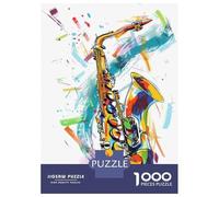 Rompecabezas para Adolescentes De 1000 Piezas Colorful Saxophone Art Print Rompecabezas para Adultos Juegos Divertidos Desafío Difícil Regalo De Cumpleaños, Regalos, 70x50cm/1000pcs