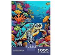 Rompecabezas para Adolescentes De 1000 Piezas Colorful Sea Turtle in Coral Reef Rompecabezas para Adultos Juegos Familiares Análisis Y Lógica Cumpleaños Y Navidad 38x26cm/1000pcs