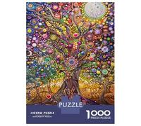 Rompecabezas para Adolescentes De 1000 Piezas Colorful Tree of Life Art Print Rompecabezas para Adultos Juegos Relajantes Corte De Precisión Diversión En Casa Actividades, 52x38cm/1000pcs