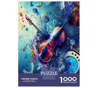 Rompecabezas para Adolescentes De 1000 Piezas Colorful Violin Music Poster Rompecabezas para Adultos Juego Práctico Que Mejora La Memoria Interacción Entre Padres E Hijos 38x26cm/1000pcs
