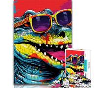 Rompecabezas para Adolescentes de 1000 Piezas, Coloridos cocodrilos del Nilo, Juegos educativos, decoración del hogar, Adecuado para decoración de Escritorio, 38x26cm