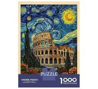 Rompecabezas para Adolescentes De 1000 Piezas Colosseum in Starry Night Style Rompecabezas Juegos Relajantes Difícil Difícil Diversión Actividades En Casa, 70x50cm/1000pcs