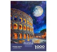Rompecabezas para Adolescentes De 1000 Piezas Colosseum Under Moonlight-2 Rompecabezas para Adultos Juguete Decoración De Pared Carrera De Velocidad Manual Desafío Educativo 52x38cm/1000pcs