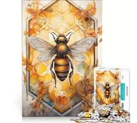 Rompecabezas para Adolescentes de 1000 Piezas con Abejas y Flores, Juego Familiar, Actividades Divertidas para Hacer en casa, fortalece el Amor Entre Parejas 38x26cm