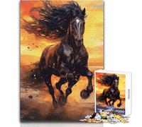 Rompecabezas para Adolescentes de 1000 Piezas con Acuarelas de Caballos Disfrute de Horas de Tranquilidad y Tranquilidad Corte Limpio Juguete Artesanal Duradero Tamaño 38x26cm