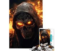 Rompecabezas para Adolescentes de 1000 Piezas con Calavera de la Parca ardiente Juego Familiar Juguetes adictivos para Cultivar la Paciencia Un Gran Regalo Una Obra de Arte (Tamaño 50x75cm)