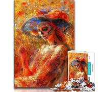 Rompecabezas para Adolescentes de 1000 Piezas con Calavera Mexicana Ejercita el Cerebro, Juguetes adictivos para Cultivar la Paciencia y Mejorar la Memoria (38x26cm)