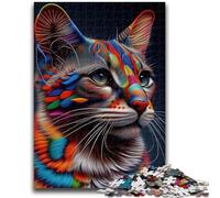 Rompecabezas para Adolescentes de 1000 Piezas con Cara de Gato, Estilo Pop Art Difícil de completar, Pero Divertido y Divertido Regalo de cumpleaños, Regalo, Arte Mural, 50x75cm