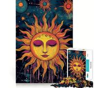 Rompecabezas para Adolescentes de 1000 Piezas con Cara de Sol Celestial y Bordes limpios Juego de resolución de Problemas Divertido y pausado Ideal para cumpleaños Arte y diversión (38x26cm)