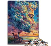 Rompecabezas para Adolescentes de 1000 Piezas con Cara Humana, Nubes de Colores, Juegos de relajación, Juego Educativo para cumpleaños, Navidad y para Mayores de 14 años, 50x75cm