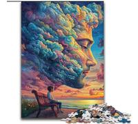 Rompecabezas para Adolescentes de 1000 Piezas con Cara Humana y Nube de Colores, Ideal para aliviar el estrés, un desafío difícil, un Amigo Secreto, Regalos para Mayores de 14 años tamaño 26x38cm