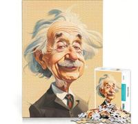 Rompecabezas para Adolescentes de 1000 Piezas con Caricatura de Einstein, un Juego de ingenio Divertido y Original, cumpleaños o Navidad 50x75cm