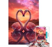 Rompecabezas para Adolescentes de 1000 Piezas con cisnes Rosas románticos y Corazones Juego de ingenio Juguetes educativos Regalo Ideal para cumpleaños Difícil (tamaño 75x50cm)