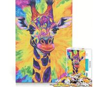 Rompecabezas para Adolescentes de 1000 Piezas con Datos fascinantes sobre Las Jirafas, Juegos Familiares, ensamblaje de Patrones, fortalece el Amor Entre Parejas 38x26cm