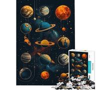Rompecabezas para Adolescentes de 1000 Piezas con Diagrama del Sistema Solar Rompecabezas para Adultos antiestrés Decoración cumpleaños (tamaño 50x75cm)
