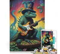 Rompecabezas para Adolescentes de 1000 Piezas con Dinosaurios psicodélicos y música Juguetes antiestrés desafío difícil fortalece el Amor Entre Parejas 50x75cm