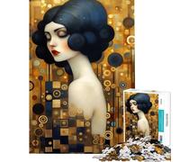 Rompecabezas para Adolescentes de 1000 Piezas con diseño Abstracto de una Dama Dorada Juegos educativos desafiantes Amigo Invisible Divertidos y con Humor (tamaño 50x75cm)