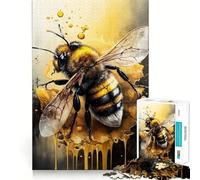 Rompecabezas para Adolescentes de 1000 Piezas con diseño de Abeja en Acuarela,Corte Premium,Divertido,de lógica y Habilidad,fácil de Usar,Ideal para exhibir en Navidad (38x52cm)
