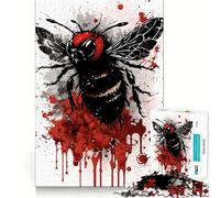 Rompecabezas para Adolescentes de 1000 Piezas con diseño de Abeja Pintada con Tinta,Bordes impecables,Divertido Juego de Habilidad Mental,Juego Tranquilo y Divertido para cumpleaños (38x26cm)