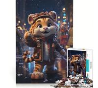 Rompecabezas para Adolescentes de 1000 Piezas con diseño de Animales navideños, Juego Educativo, decoración, Lista de Deseos con Papá Noel 38x26cm
